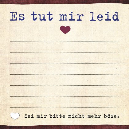 Was ich an dir liebe: Es tut mir leid - Klebezettel.